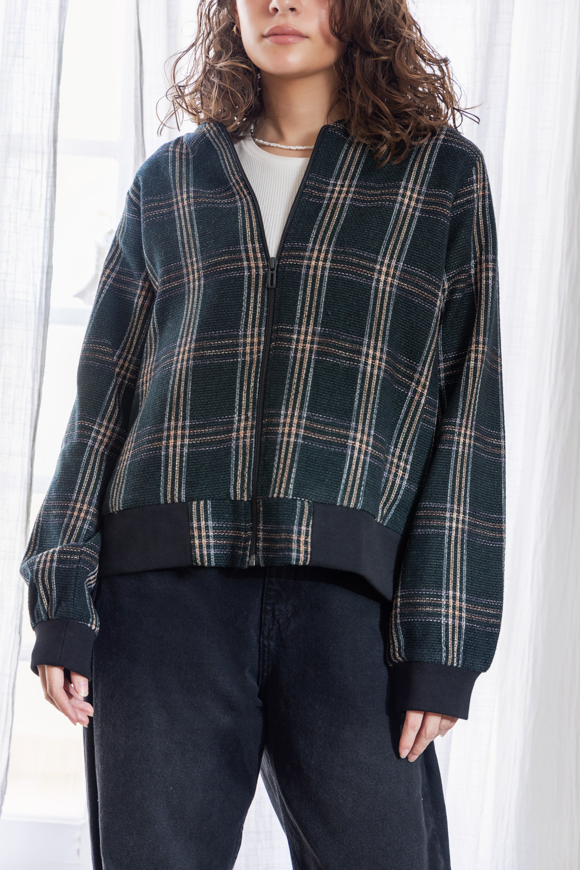 Image of Zipper Olive Jacket - Callista